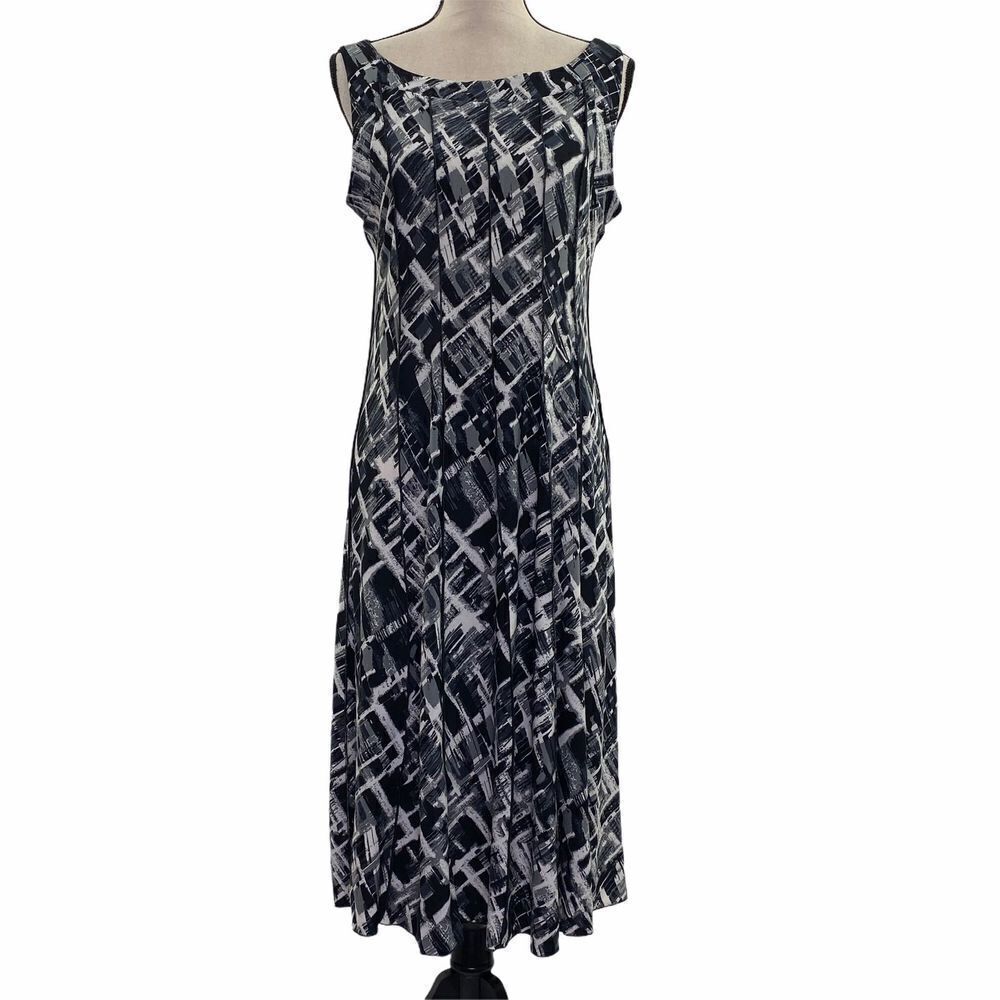 VOIR Voir Black White Sleeveless Sheath Dress 12